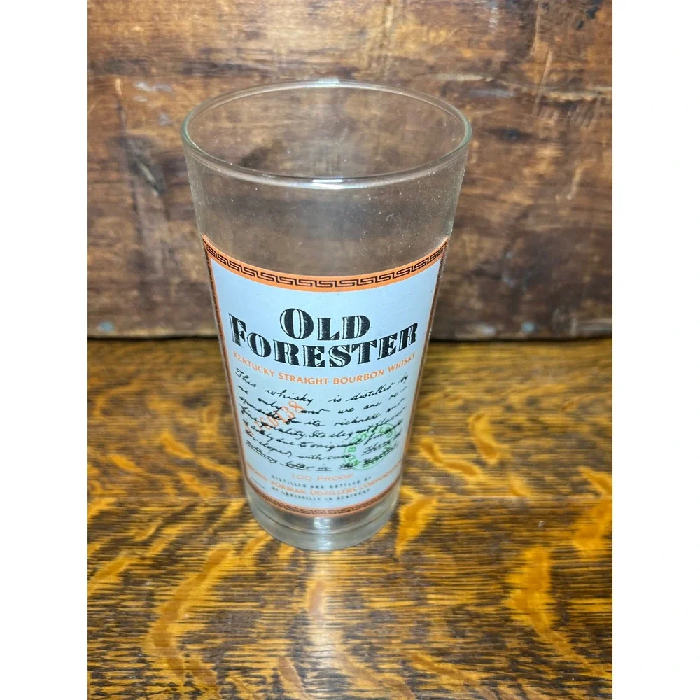 Vintage IW Harper & Old Forester Bourbon Whiskey Glasses Set of 2 France Barware